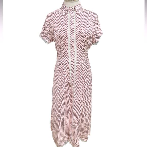 J. Crew Wren lace-trim shirtdress in glossy twill Floral Size 2 NWT - Picture 6 of 13